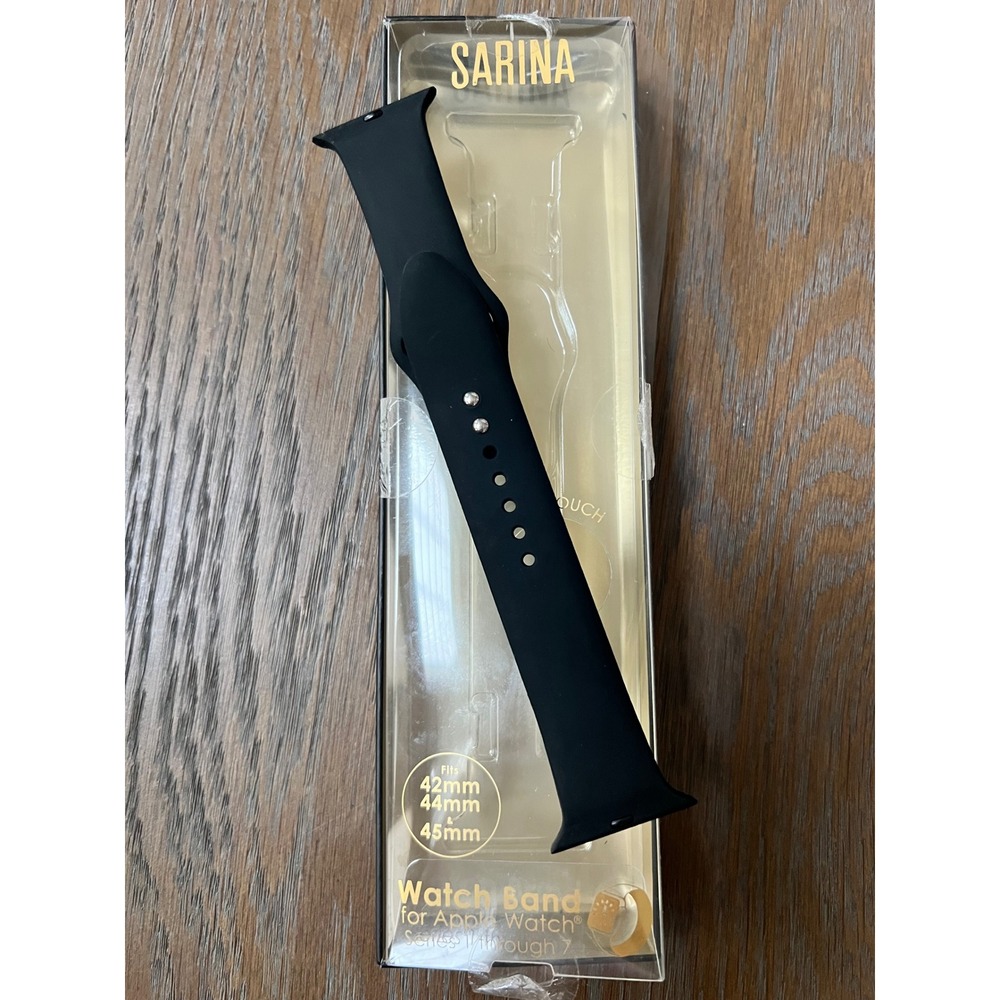 Sarina Black Soft Touch Watch Band for Apple Watch 42mm 44mm 45mm Series 1-7